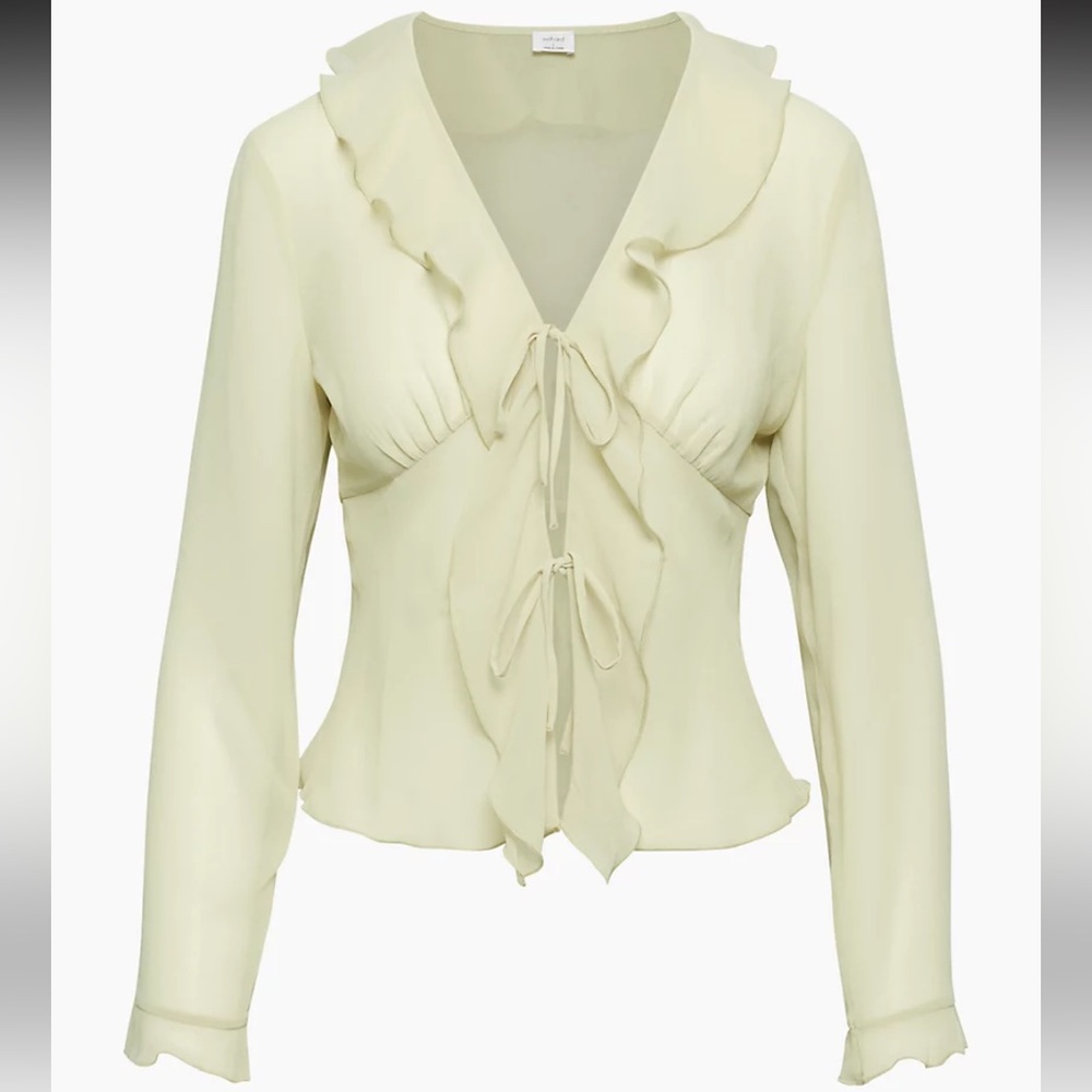 V-Neck Chiffon Ruffle Blosuse